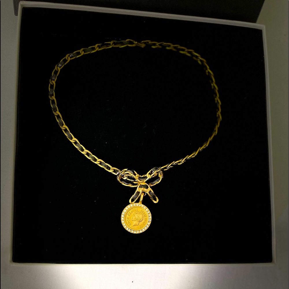 Authentic Vintage Chanel coin crystal choker necklace - Picture 1 of 7